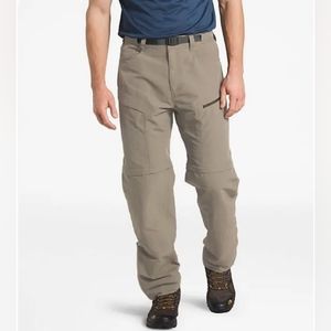 The North Face Mens Paramount Trail Convertible Pants Cargo Zip Off Medium Khaki